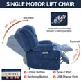 thumbnail image 3 of Resenkos Power Lift Recliner Chair, 8-Point Massage & Heat, Dual USB Ports, Cup Holders, 350lb Capacity, Blue, 3 of 16