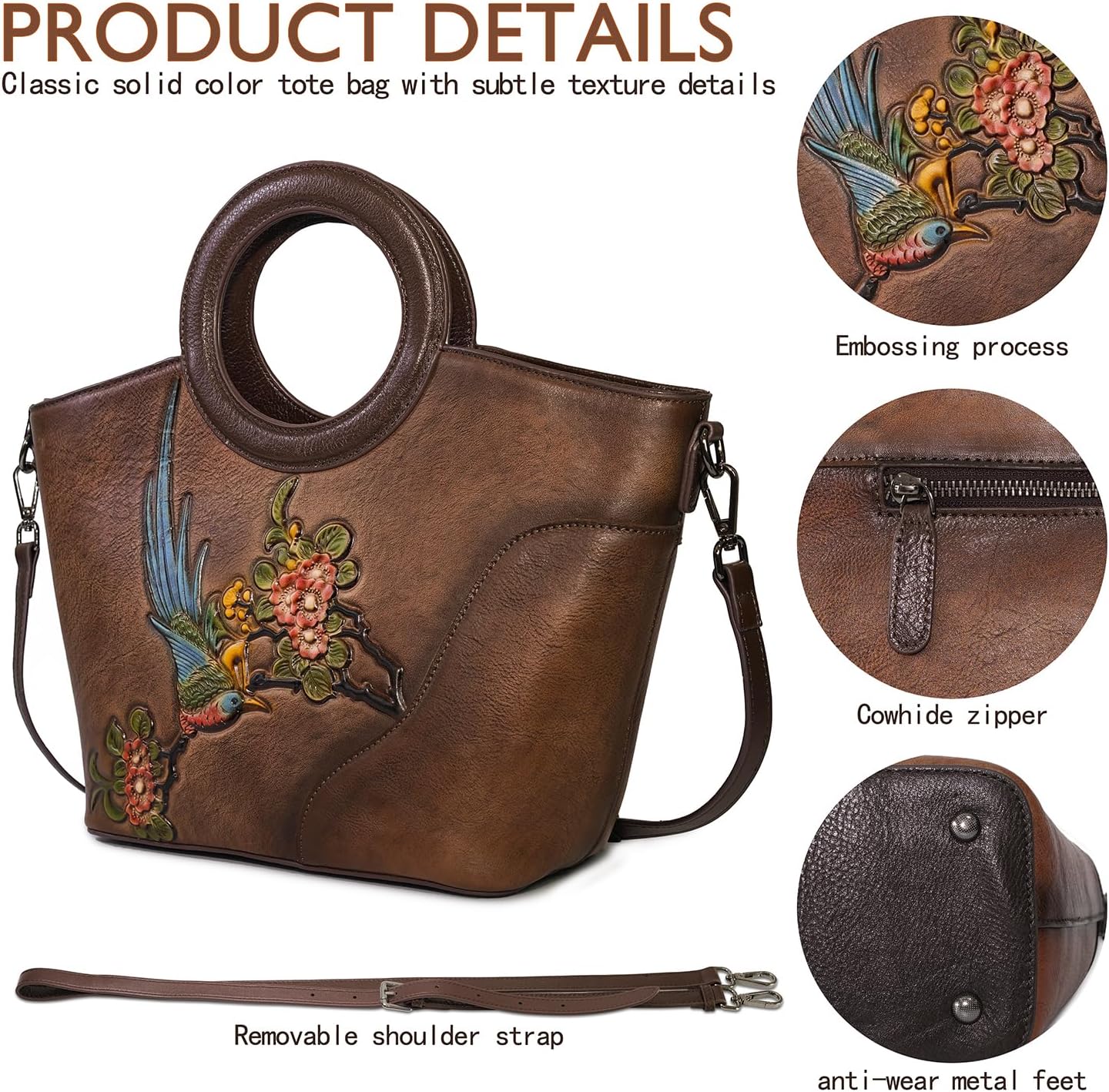 Kwuty Leather Satchel for Women Top Handle Bags Handmade Purse Vintage Embossed Leather Crossbody Handbags Hobo Bag
