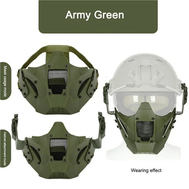 Masque Demi-Visage Tactique Airsoft Iron Warrior Protecteur Chasse Extérieur Respirant Masque Wargame Accessoires de Paintball
