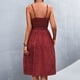 thumbnail image 3 of Vestido de mujer, busto fruncido, correa elegante, vestido sin mangas, cinturón punteado para otoo LHCER Vestido de mujer, 3 of 5