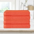 thumbnail image 2 of Superior Ribbed Cotton Ultra-Absorbent 4-Piece Coral Bath Towel Set, 2 of 7