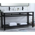 thumbnail image 2 of Elegant Decor Raya 60" Double Resin Top Metal Bathroom Vanity in Black, 2 of 14