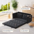 thumbnail image 6 of HNEBC Loveseat Sleeper Sofa, 63" W 81" L Full Size Futon Sofa Bed, 6.3" Thick Upholstery Pull Out Couch, Folding Couch Bed for Small Space, Convertible Floor Couch for Bedroom, Dark Grey, 6 of 8