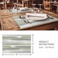 thumbnail image 3 of Placemats Set of 6, Sage Green Woven Placemat, Linen Place Mats for Kitchen/Dining Tables, Modern Abstract Grey Striped Art Washable Table Mats for Party, 3 of 8