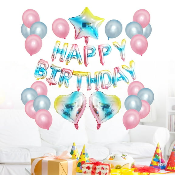 Masteelf Gradient Balloons HAPPY BIRTHDAY Alphabet Balloons Latex Baloons Party Decorations Party Supplies