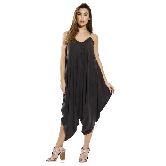 21636-TURQ-XL Riviera Sun Jumpsuit / Jumpsuits for Women (Charcoal Denim, 3X)