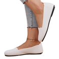 thumbnail image 6 of Women Breathable Knit Fabric Slip On Flats Scalloped Edge Round Toe Soft Flexible Non Slip Casual Walking Shoes, 6 of 6