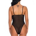 thumbnail image 4 of Lace Bodycon Sleepwear, One Piece Bodysuit Charming Lace Mesh Stitching Adjustable Strap  For Women For Bedroom ANGGREK El negro M, 4 of 7