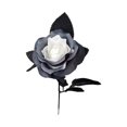 thumbnail image 2 of Flor de rosa artificial de tallo único negro con interior blanco, 2 of 12