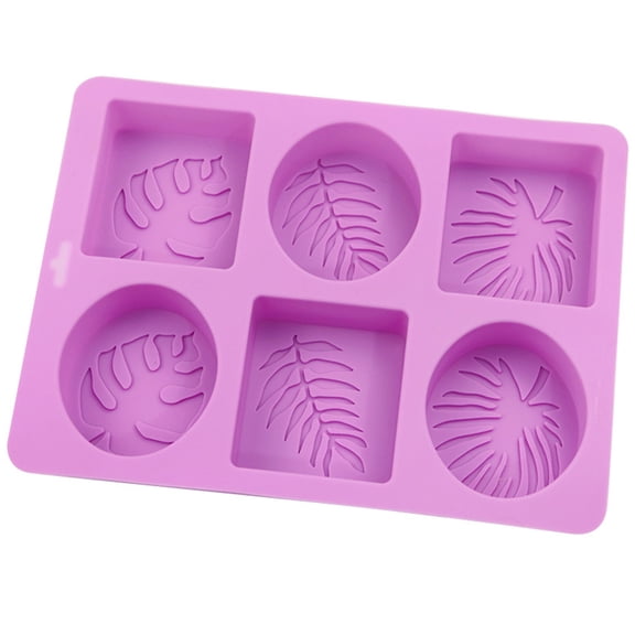ROCKROK 6 Holes Leaf Silicone Soap Mold DIY Natural Handmade Soap Stone Mold Resin Mold