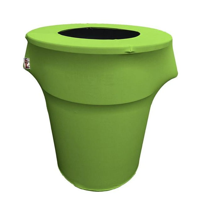 SpandexCover55G-LimeX84 Stretch Spandex Trash Can Cover 55 gal Round, Lime