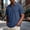 Dark Blue, variant on COSFO Waffle Polo Shirt for Men Short Sleeve Golf Shirt Solid Casual Quarter Zip Loose Fit Collared Men's Shirts S