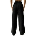 thumbnail image 4 of TANBOM Wide Leg Wrinkle Texture Rayon Women's Casual Pants Black (Women's S), 4 of 4