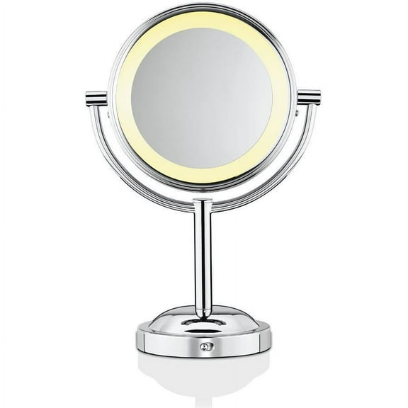 Conair TGBE4RC - Bilateral Floor Mirror, 5x and 1x Magnification, Soft Lighting, Chrome Finish