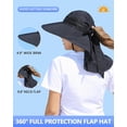 thumbnail image 3 of Womens Sun Hat Outdoor UV Protection Wide Brim Fishing Hat with Ponytail Hole Neck Flap for Beach Hiking Camping, 3 of 7