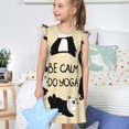 thumbnail image 4 of Balery Panda Doing Yoga Camisón de princesa para niñas, pijama de algodón con mangas abullonadas, suave y bonito.-XX-Large, 4 of 6