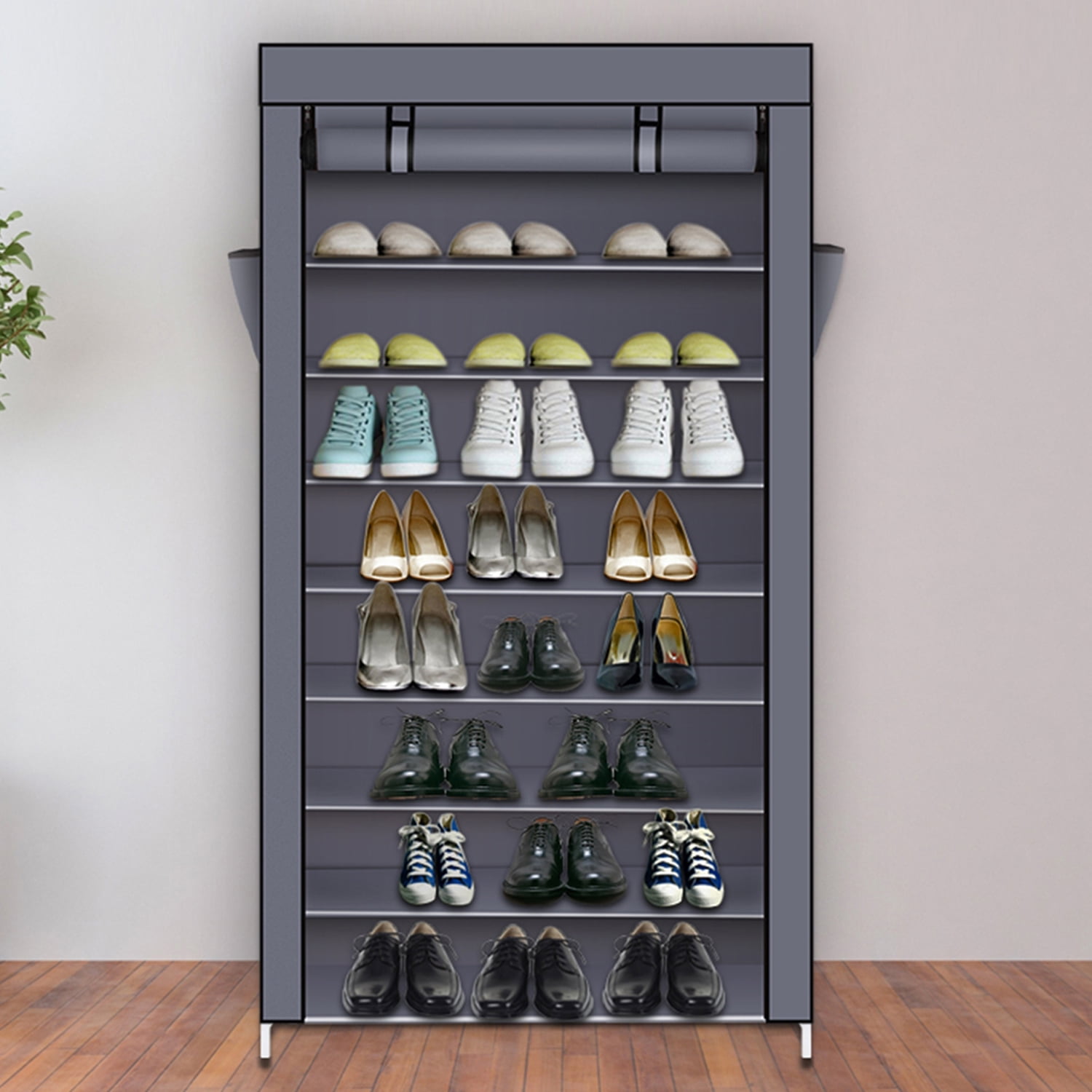 Uwr-nite Shoe Rack Organizer with 4 Tiers, for Up to 20 Pairs of Shoes, Vertical Large Shoe Rack with Removable, Water, Dust & Oil Resistant Shelves