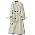 thumbnail image 3 of Mid-Length Trench Coat, British-Style Overcoat, Small-Size Long Jacket White 3Xl , Trench Coat, 3 of 4