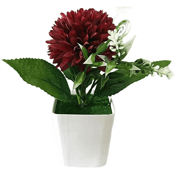Niceminiwall 16cm Tall Artificial Hydrangea in Pot for Living Room Desk Table Decoration