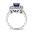 thumbnail image 2 of 2.50 Carat (Ctw) Lab-Created Blue Sapphire Engagement Ring in 14K White Gold with Lab Grown Diamonds for Women, 2 of 6