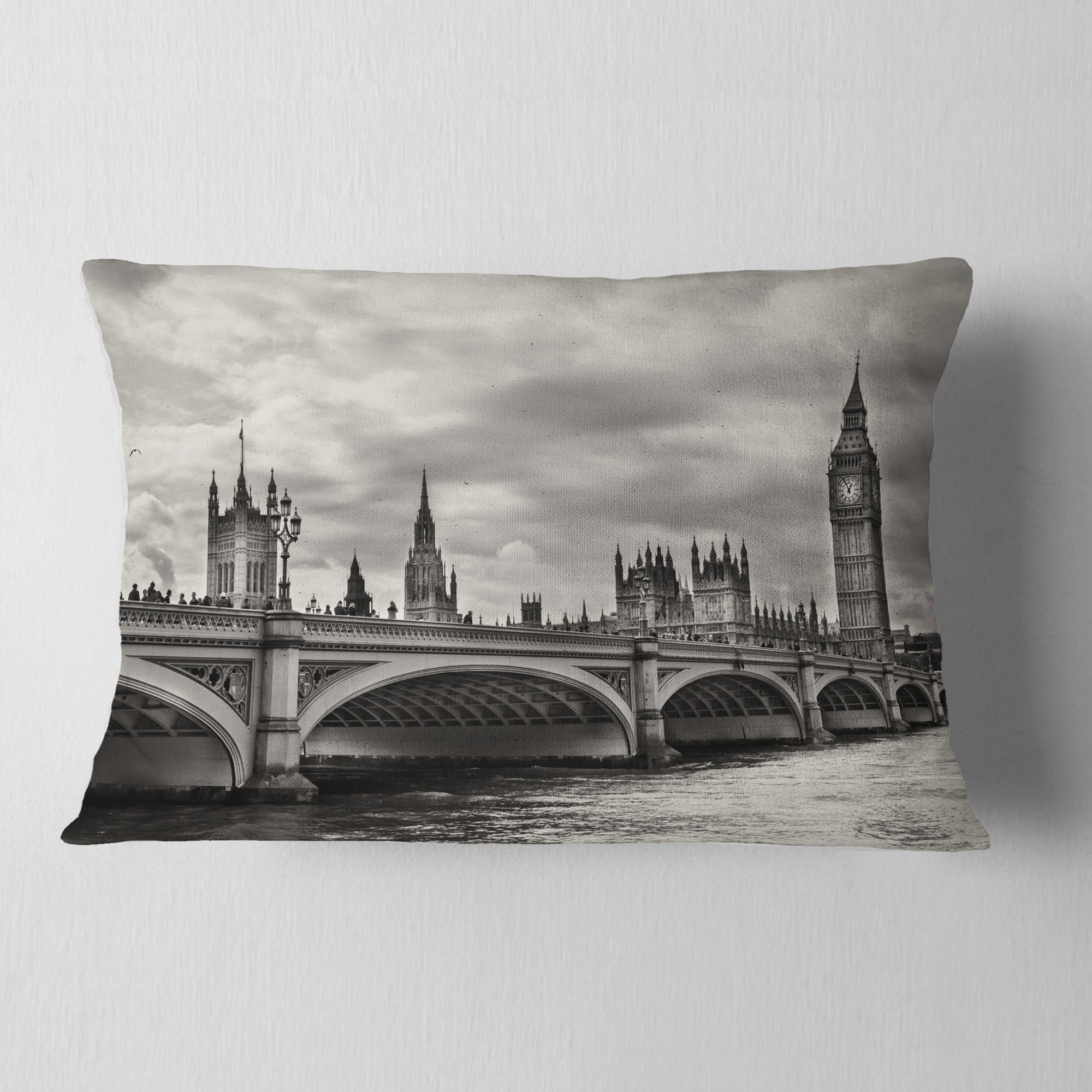 Designart Wonderful View of Westminster Bridge - Cityscape Throw Pillow - 12x20