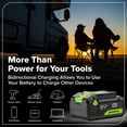 thumbnail image 6 of Greenworks 24V Cordless Brushless 400 in-lbs Drill/Driver, Lightweight, LED Work Light,18+1 Clutch, 2.0Ah USB-C Battery,12000mAh Power Bank,30W USB-C Charger and USB C to USB C Cable(3.3FT), 6 of 15