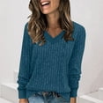 thumbnail image 2 of Npasoilc Pullover for Women V-Neck Long Sleeve Casual Loose Top Sweatshirts Blouse Tops, 2 of 7