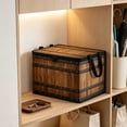thumbnail image 4 of Kraoden Fabric Imitation Wood Grain Storage Box, Large Capacity Foldable Organizer for Clothing, Toys, Books, and Miscellaneous Items, Sturdy Non-Woven Fabric with Lid, 4 of 6
