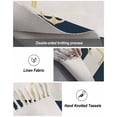 thumbnail image 5 of Navy Blue Nautical Entryway Runner Rug 2x4ft,Gold Boat Anchor Geometric Stripe Washable Woven Living Room Hallway Bedroom Kitchen Carpet with Tassels,Indoor Outdoor Throw Door Mat for Entryway, 5 of 5