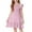 Pink, variant on Kovlvoll Summer Dress Girls Clothes Ruffled Short Sleeve Pleated Square Neck A-Line Fashion Dresses for Middle Girl