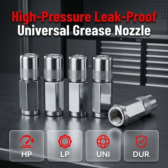 Hometravel High-Pressure Leakproof Grease Nozzle, Universal Oil Nozzle Fitting 1pc, Manual Pneumatic Grease Gun Head Replacement Part Accessory