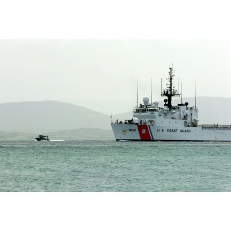 Canvas Print Coast Guard Port Security Unit 307 secures the bay and escorts the U.S.C.G.S. Tampa back to sea July Stretched Canvas 10 x (Best Escorts In Tampa)