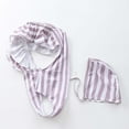 thumbnail image 5 of HAOTAGS Baby Striped Flutter Swimsuit,Quick-drying 6-24M Beach Romper Infant Ruffle Sleeve One-Piece Stripe Swim Cap Purple XL, 5 of 8