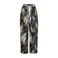 thumbnail image 5 of Women's Wide Leg Pants High Waist Flowy Drawsting Casual Loose Trousers Lounge Business Pants with Pockets (XL, Multicolor 2), 5 of 5