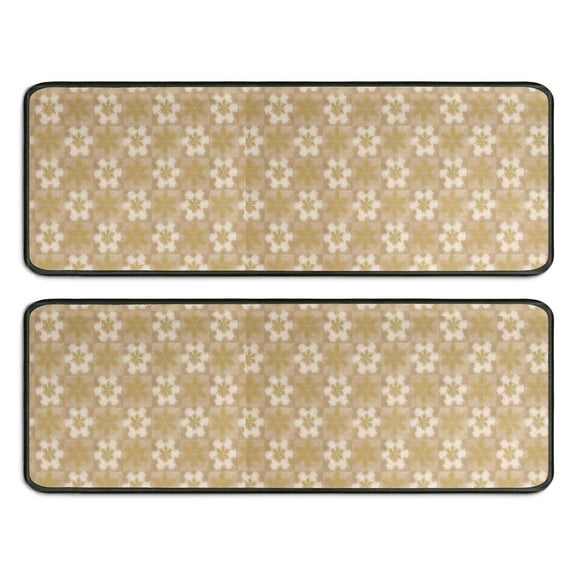 Kitchen Rugs Sets Of 2,Golden Christmas Pattern Anti Fatigue Kitchen Mat Rugs Non Slip Washable,Decorative Kitchen Floor Mats for Kitchen,Sink,Laundry,17"x47" 17"x47"