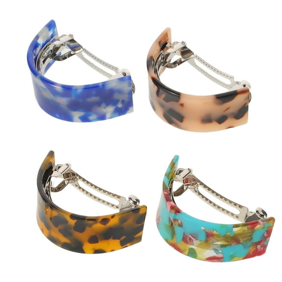 BESTYASH 4Pcs Elegant Acetate Spring Hair Barrette Clips for Secure High Ponytail
