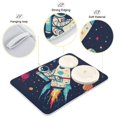 thumbnail image 4 of Yayeee Dish Drying Mat for Kitchen Counter Ultra Absorbent Easy Clean Pad 18x16", Rocket Pattern, 4 of 7