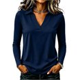 thumbnail image 3 of Garbnen Polo Shirt Women V Neck Long Sleeve Shirts Women Casual Fitted Outdoor Lightweight Trendy Business Golf Shirt Women M, 3 of 8