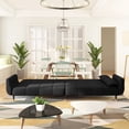 thumbnail image 2 of vidaXL 2-Seater Sofa Bed with Two Pillows Black Velvet, 2 of 10