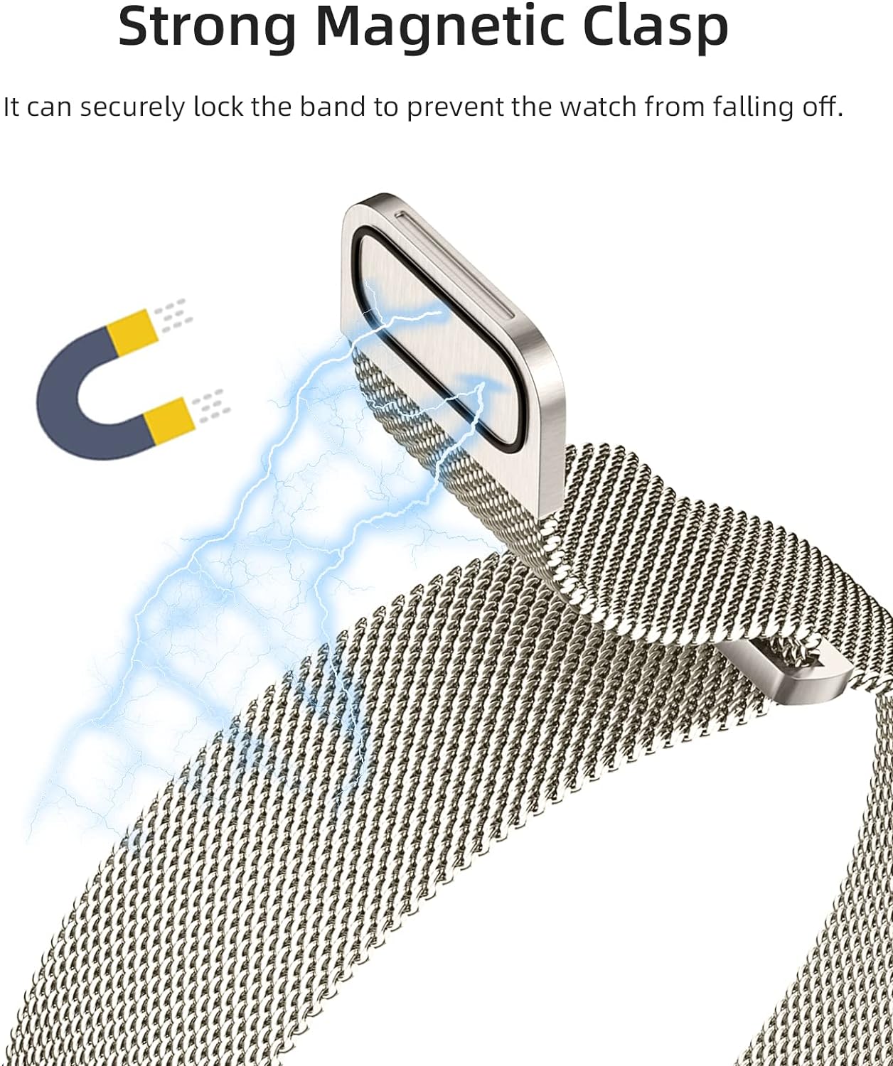 GEAK Stainless Steel Magnetic Apple Watch Band photo 3