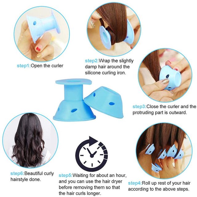 40 Uds rizadores de pelo de silicona sin Clip rodillos de pelo sin calor cuidado del cabello Diy gratis ZefeiWu 1327533615778
