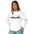 thumbnail image 3 of Live in Moment Inspirational Positive Women Plus Size Long Sleeve Graphic Tee Brisco Brands 2X, 3 of 5