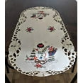 thumbnail image 2 of Doily Boutique Christmas Table Runner with a Snowman on Ivory Fabric Size 54 x 15 inches, 2 of 4