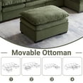 thumbnail image 4 of Noodeniya 122" Modular Sectional Sofa with Arm Storage, Velvet U Shaped Living Room Couch with Double Cushion, Green, 4 of 7