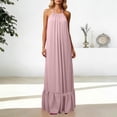 thumbnail image 4 of Adeawade Party Dresses For Women Backless Sleeveless Maxi Dress Oversized Duster Coat Style Long Dress With Spaghetti Straps Crewneck Dresses Versatile Clothing 2Xl Light Pink, 4 of 6