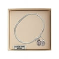 thumbnail image 3 of 7 inch Oval Eye Hook Bangle Bracelet w/ St. Sebastian/Tennis in Sterling Silver, 3 of 3