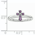 thumbnail image 4 of Amethyst Sterling Silver Rhodium Cross Ring, 4 of 8