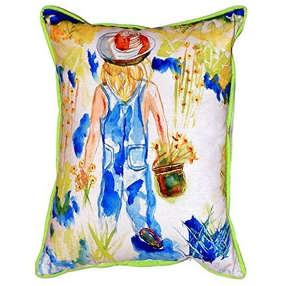 Garden Girl Extra Large Zippered Pillow 20x24