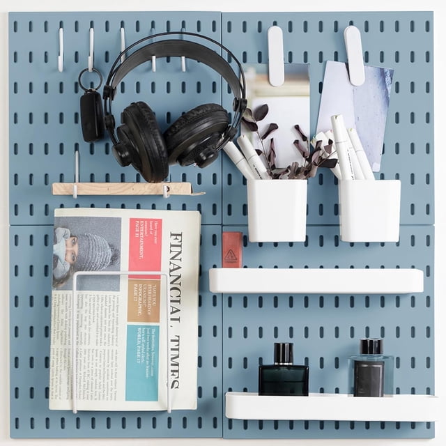 Pegboard Combination Kit Wall Mounted Storage Set with Pegboards & Accessories Hanging Peg Boards Organizer for Walls Display Crafts Organization Kitchen Organizer &