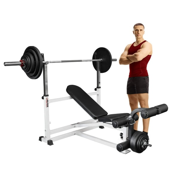 Deltech Fitness Adjustable Olympic Weight Bench with a Maximum Capacity of 750 lbs (DF1000)